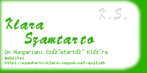 klara szamtarto business card